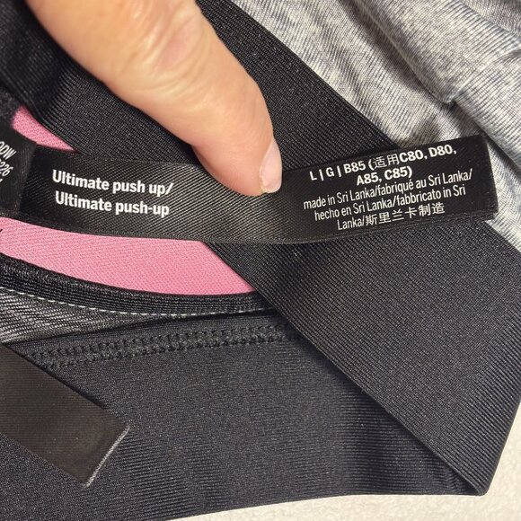 Victorias Secret Pink Active Ultimate Push-Up Sports Bra Gray/Black L - Picture 5 of 7